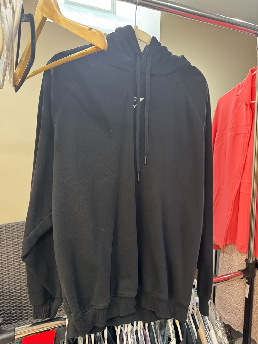 Gymshark Black Pullover Hoodie with Label